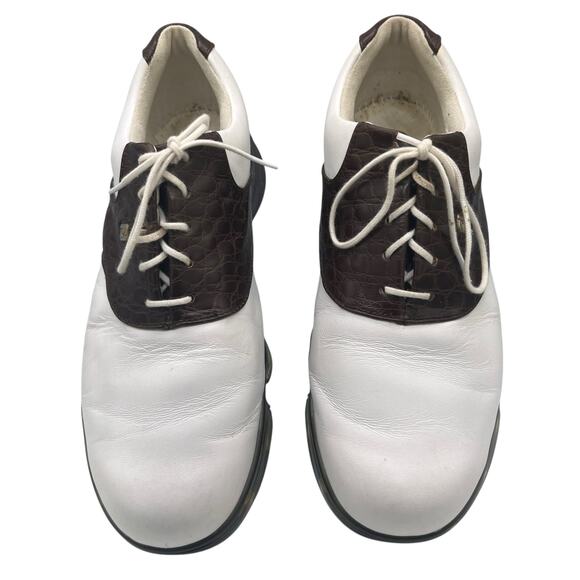 Footjoy Women’s Leather Wing Golf Shoes Croc Uppers No Insoles AMC Logo 9.5 - Picture 1 of 7